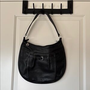 Longchamp Black Y2K Elegant Black Leather Women's Bag lovely vintage retro